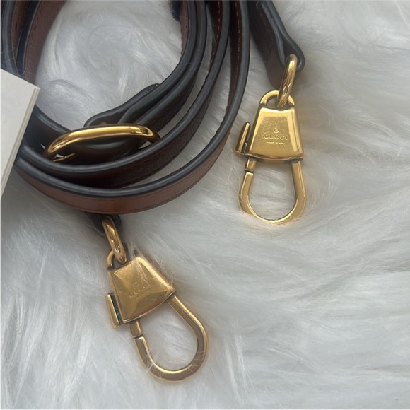 Gucci Brown and Yellow Satchel with Signature GG Logo - Picture 11 of 13